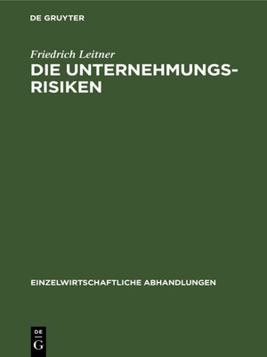 cover image of Die Unternehmungsrisiken
